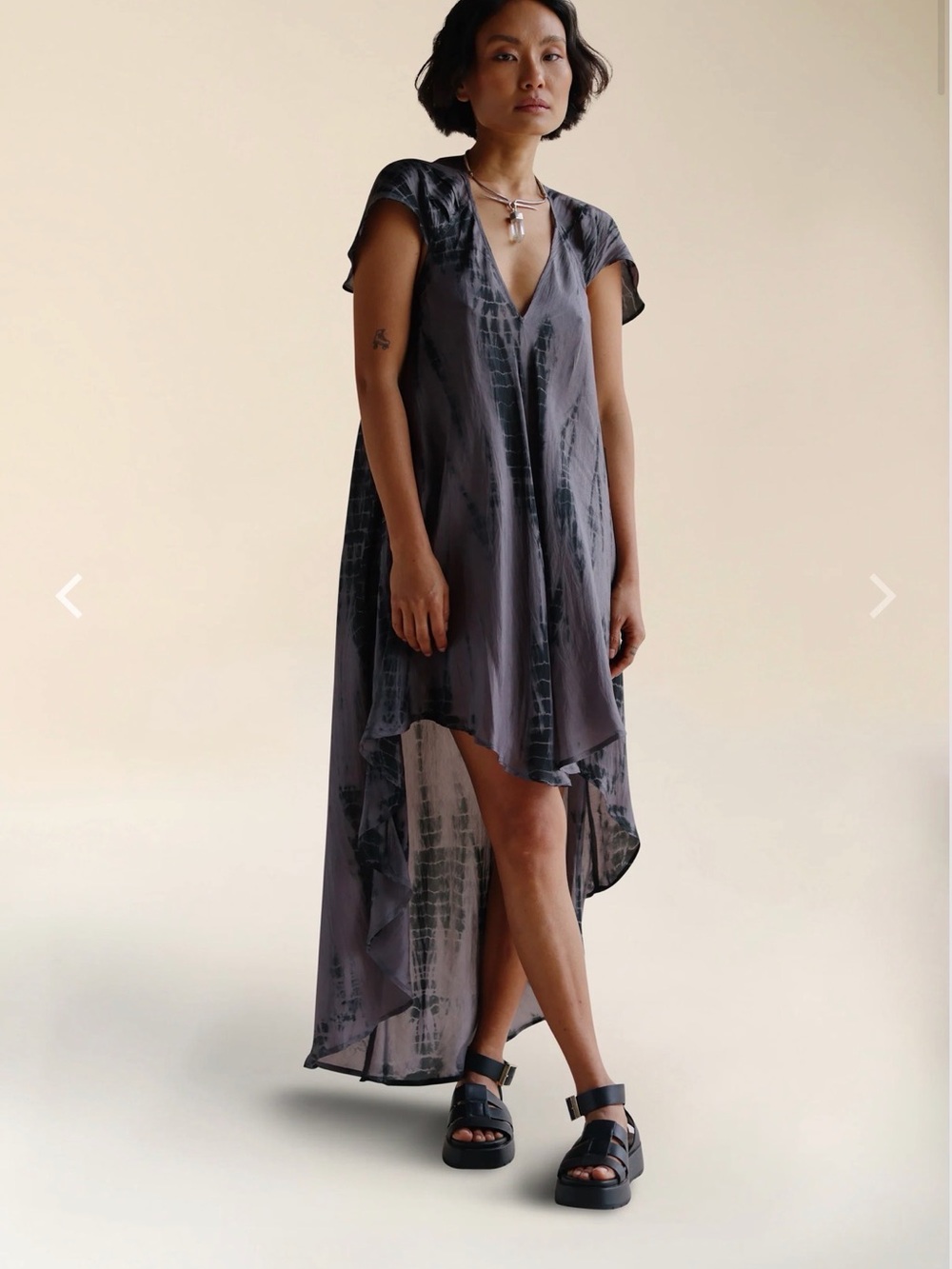 FARA Boutique Lana 100% Silk Tie Dye Maxi Dress M/L